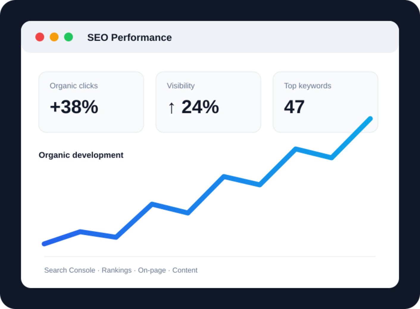 Illustration of an SEO dashboard